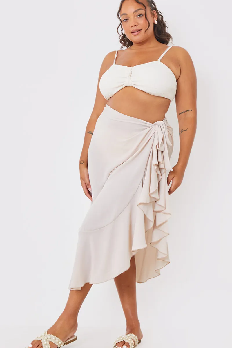 Chiffon Frill Detail Wrap Sarong|In the Style Clearance