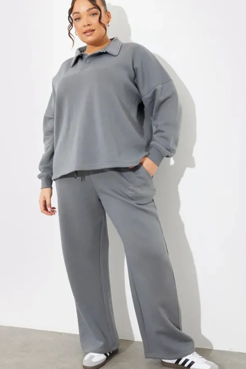 Collared Button Up Jersey Sweatshirt|Fits