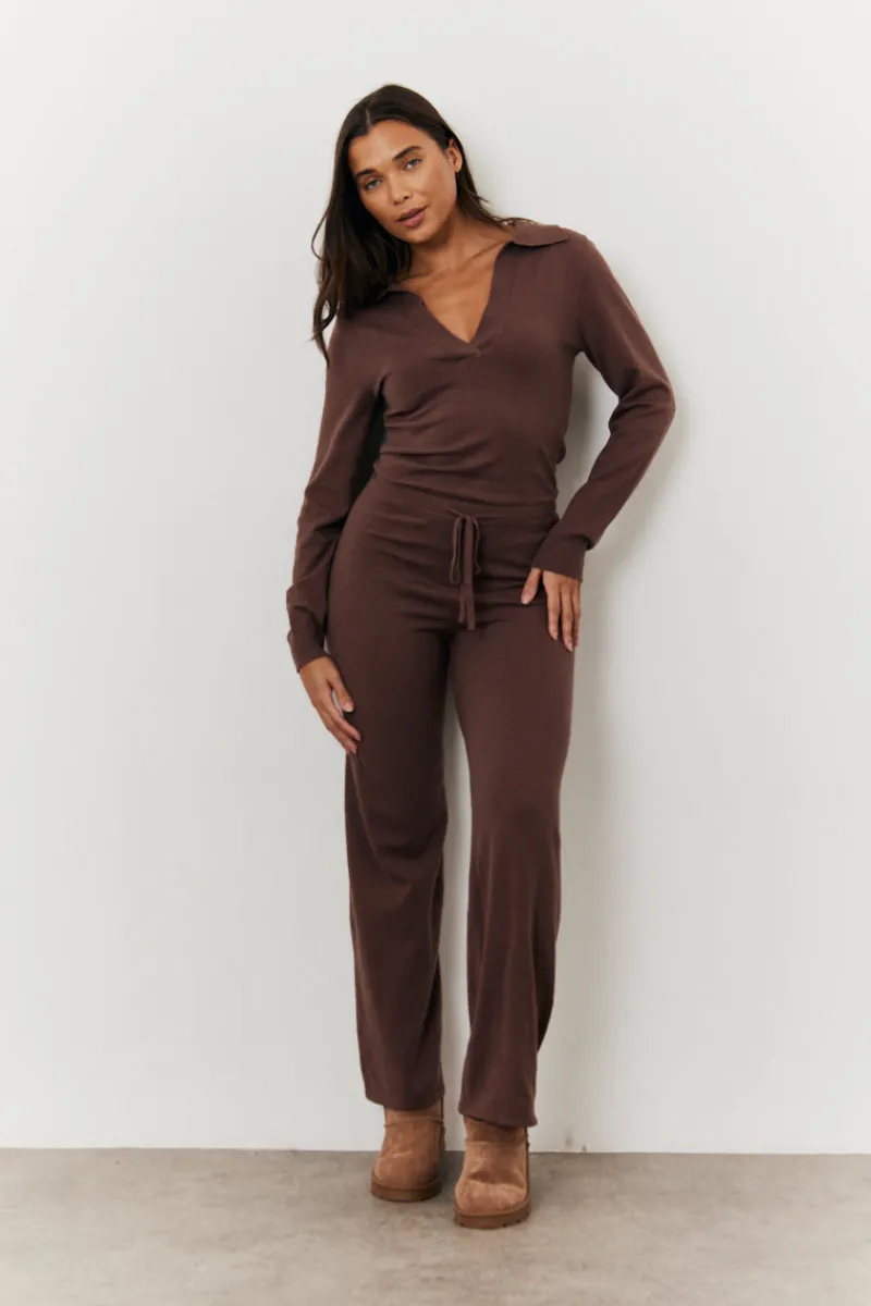 Collared Knit Jumpsuit|In the Style New