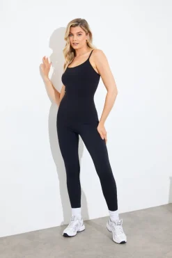 Contour Built-In Bra Scoop Neck Strappy Unitard|Fits Sale