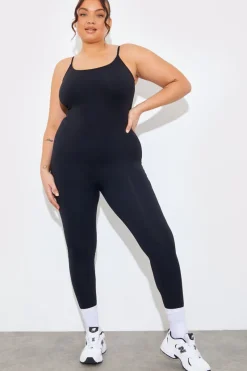 Contour Built-In Bra Scoop Neck Strappy Unitard|Fits Sale