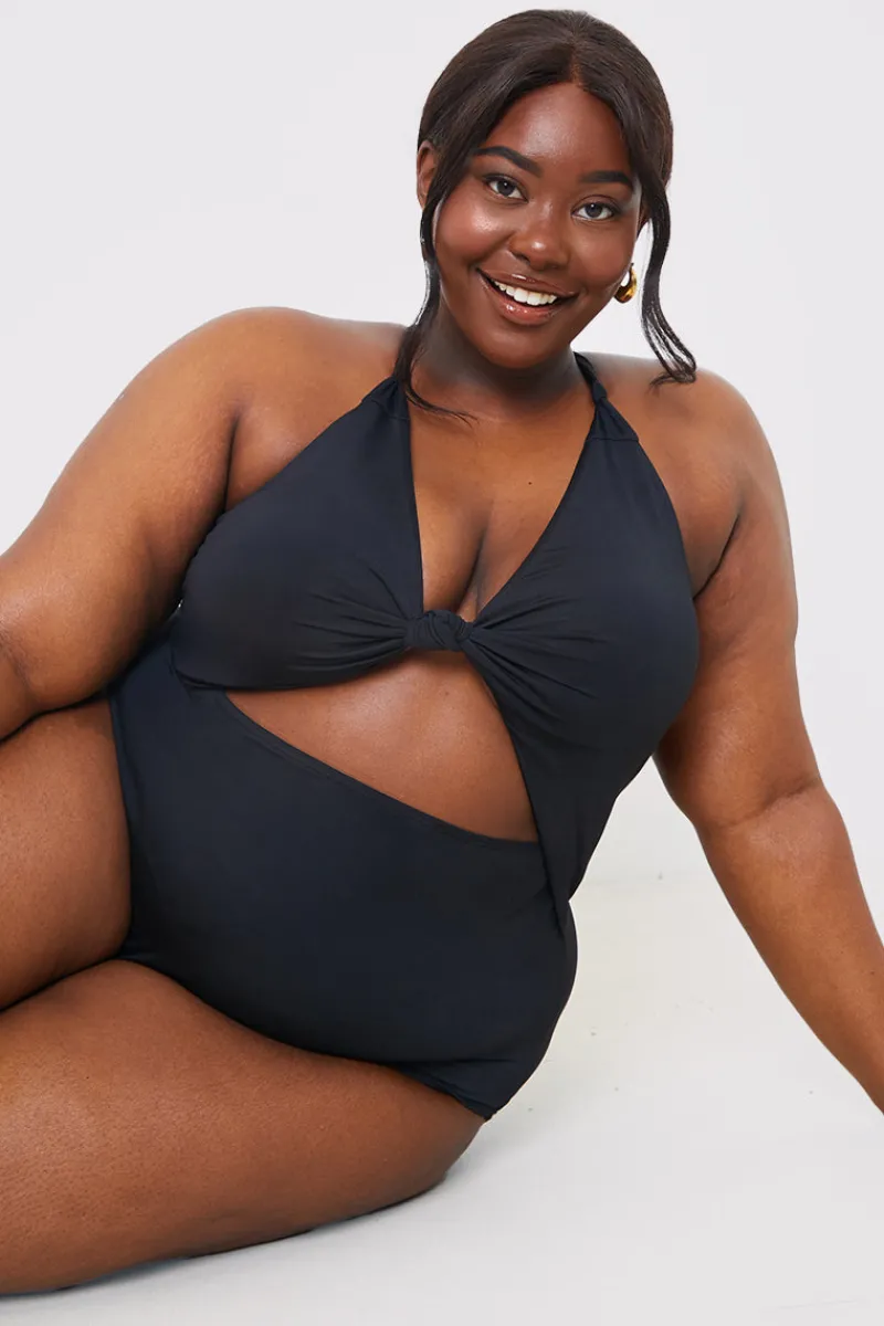 Control Knot Detail Cut Out Swimsuit|In the Style Clearance
