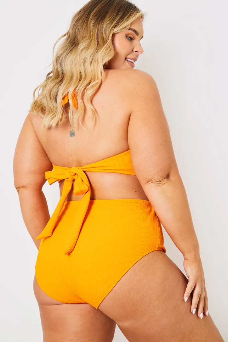 Control Textured High Waist Bikini Bottoms|In the Style