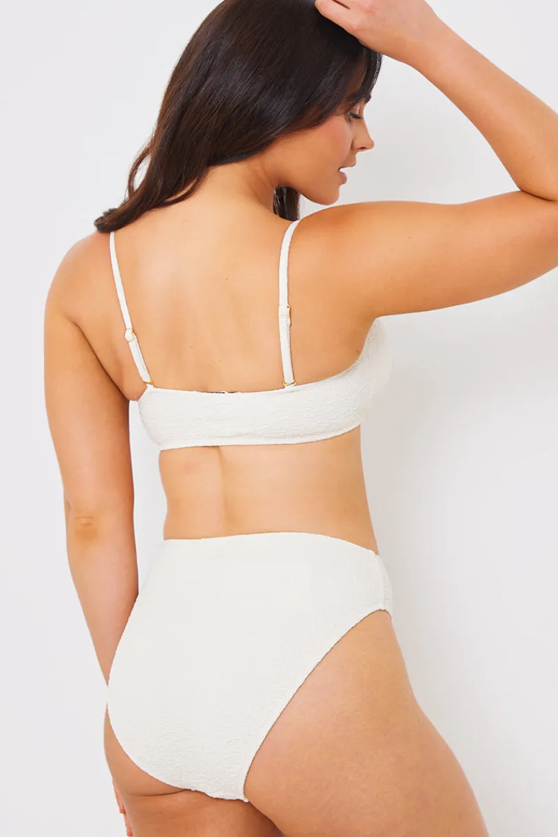 Control Textured High Waist Bikini Bottoms|In the Style Outlet