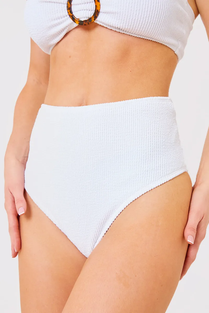 Controlled Textured Crinkle High Waisted Bikini Bottoms|Billie Faiers Sale