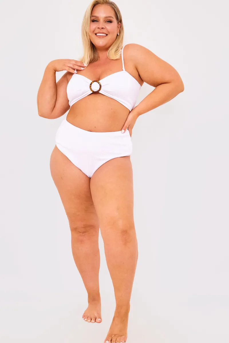 Controlled Textured Crinkle High Waisted Bikini Bottoms|Billie Faiers Sale