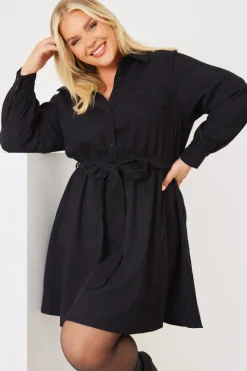 Corduroy Shirt Dress|In the Style Sale