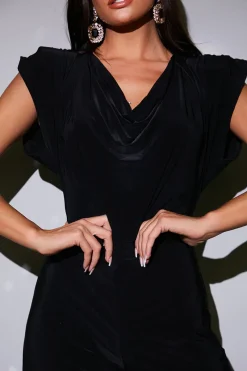 Cowl Neck Double Slinky Jumpsuit|In the Style Sale
