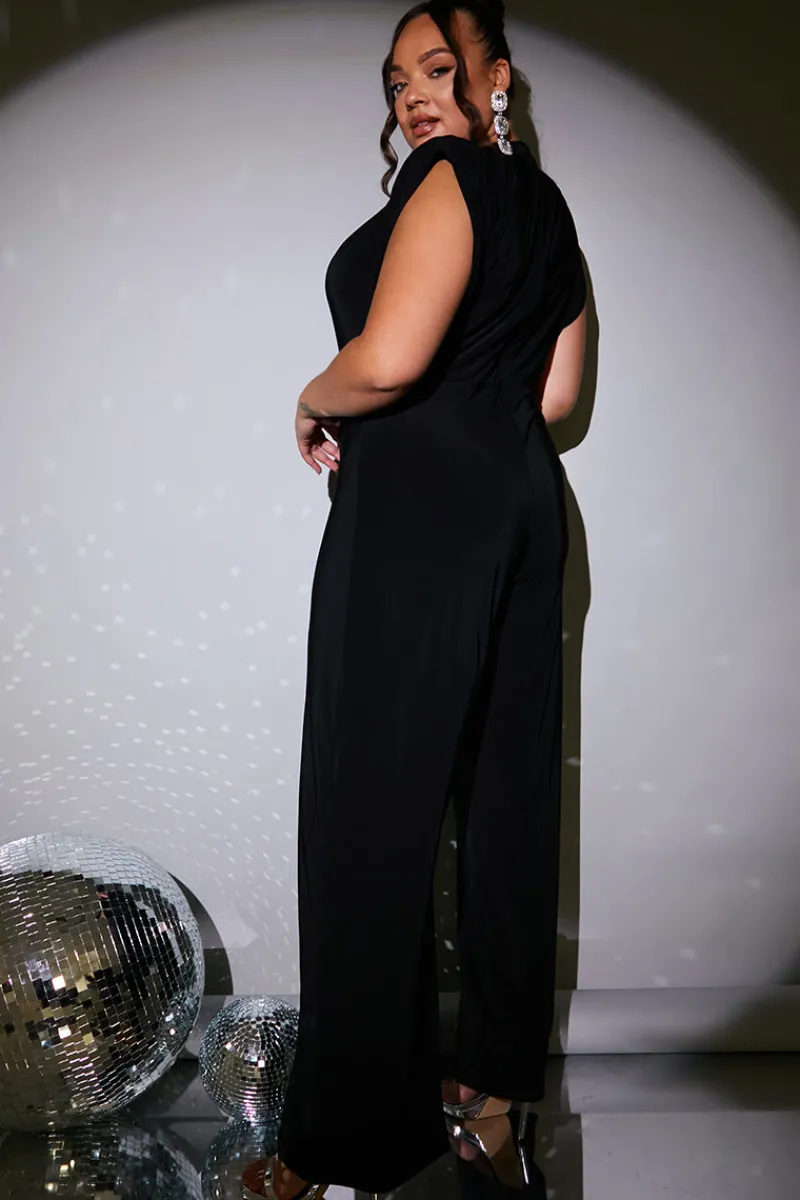 Cowl Neck Double Slinky Jumpsuit|In the Style Sale