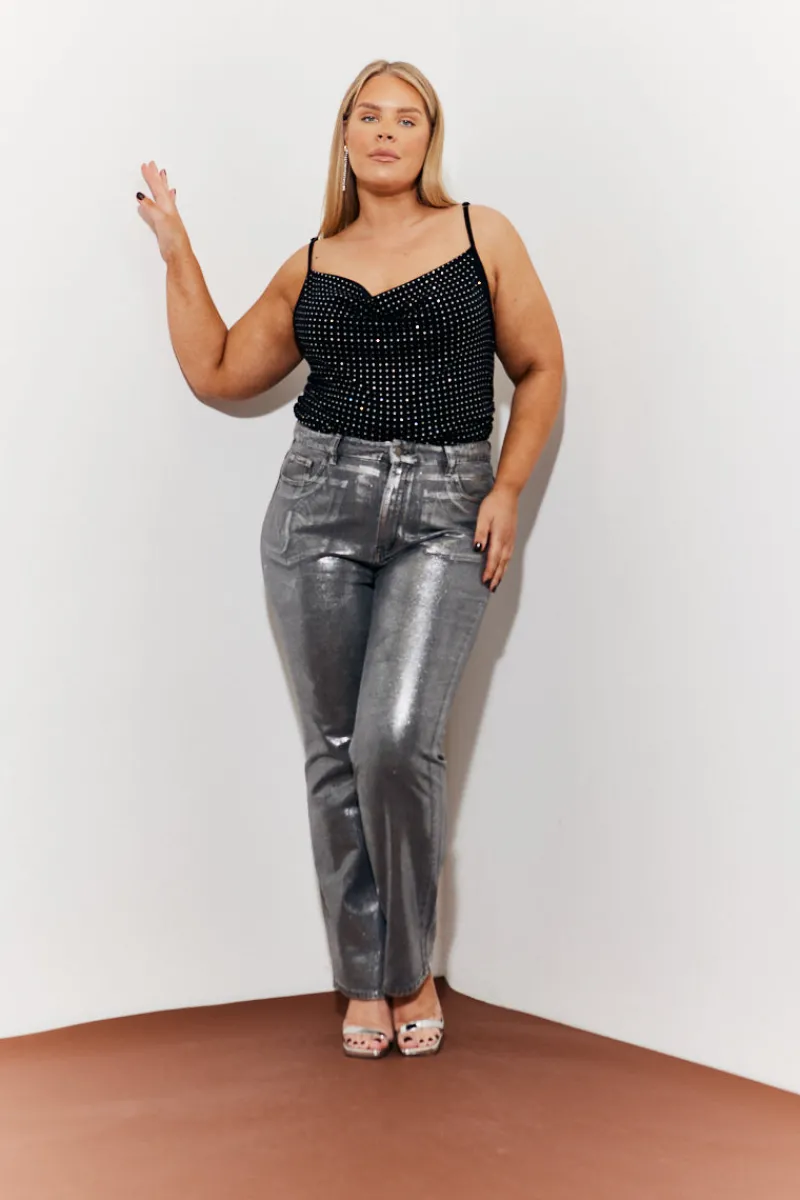 Cowl Neck Hotfix Camisole Top|In the Style Sale