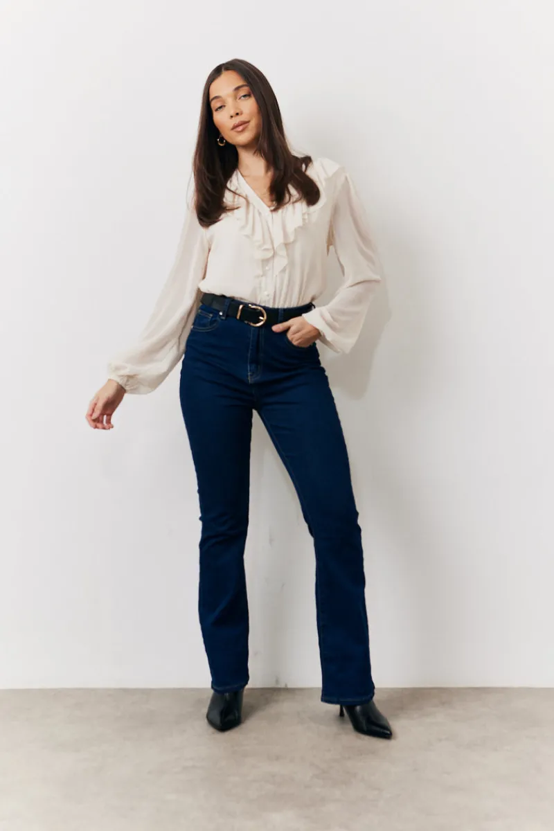 Button Front Frill Bodysuit|In the Style Outlet