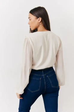 Button Front Frill Bodysuit|In the Style Outlet