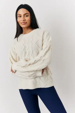 90's Varsity Cable Knitted Sweater|Fits Clearance