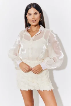 Shimmer Organza Shirt|In the Style Sale
