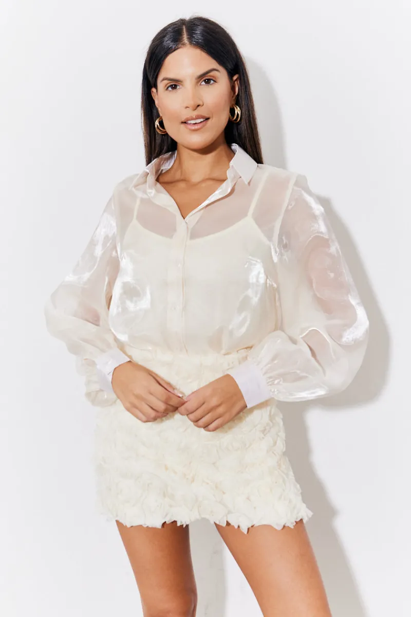Shimmer Organza Shirt|In the Style Sale