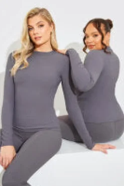 Crew Neck Long Sleeve Rib Top|In The Style Sale