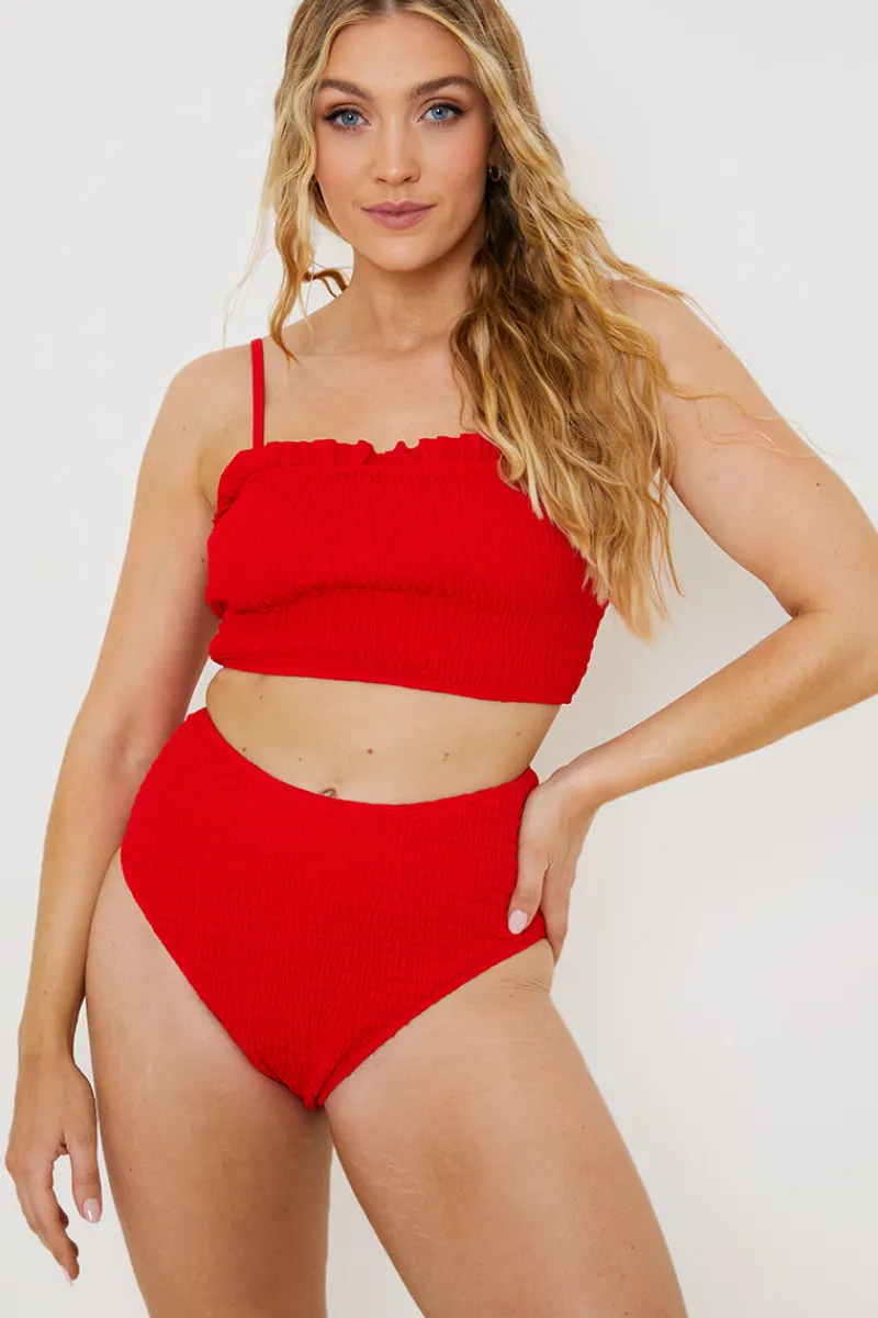 Crinkle High Waist Bikini Bottoms|In the Style New