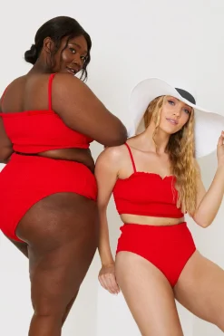 Crinkle High Waist Bikini Bottoms|In the Style New