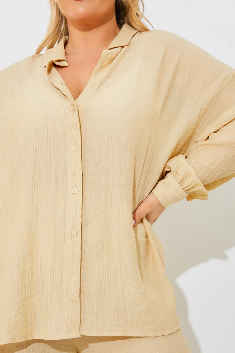 Crinkle Oversized Shirt|In the Style Clearance