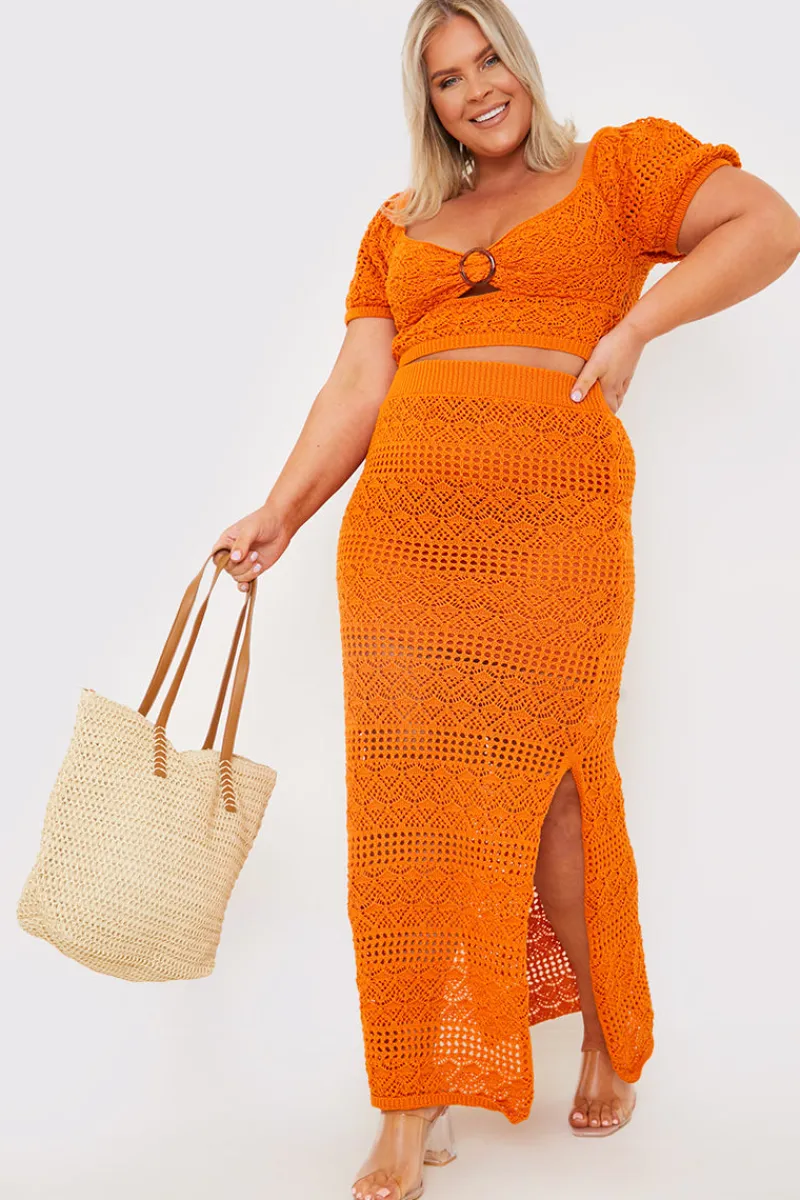Crochet Puff Sleeve Crop Top|In the Style Sale