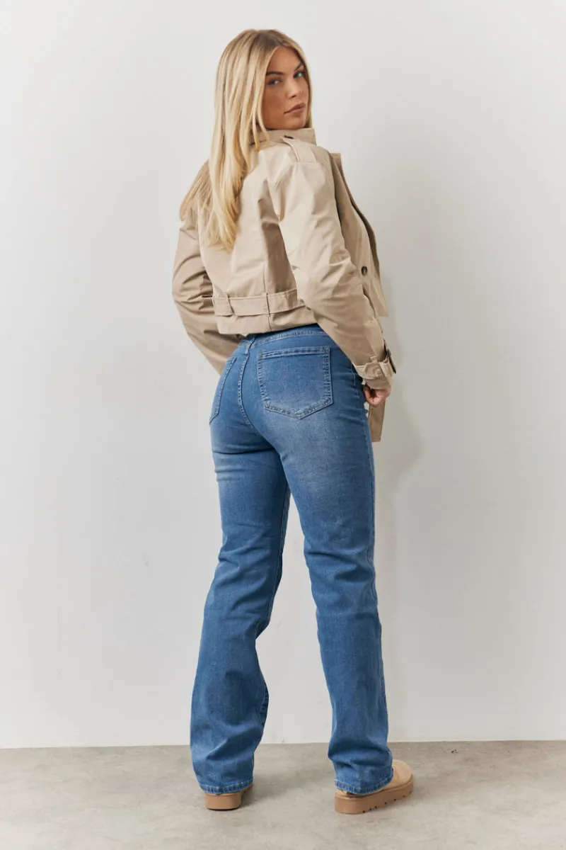 Cropped Belted Trench Coat|Fits Outlet