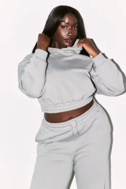 Cropped Drawstring Co-Ord Hoodie|Fits Clearance