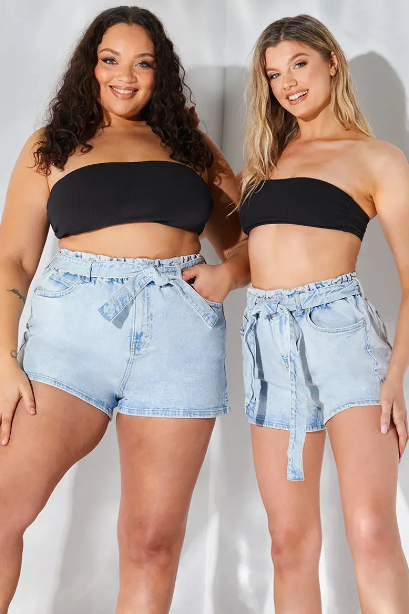 Denim Paper Bag Short|Fits
