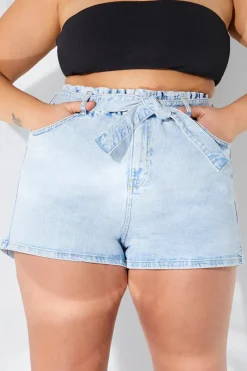 Denim Paper Bag Short|Fits