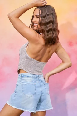 Distressed Denim Shorts|In the Style Hot
