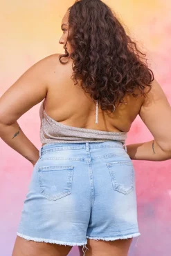 Distressed Denim Shorts|In the Style Hot