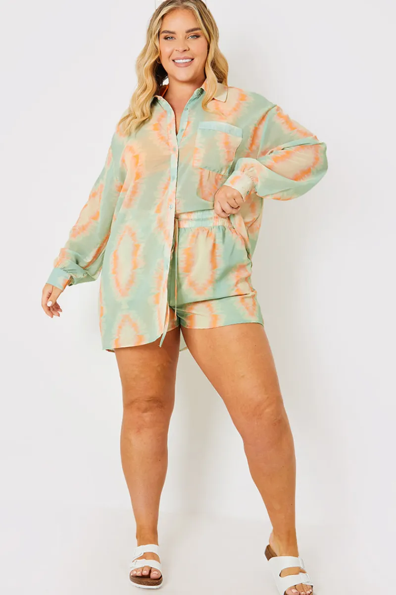 Elasticated High Waist Beach Co-Ord Shorts|In the Style Outlet