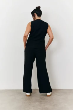 Elasticated Mid Rise Wide Leg Trouser|In The Style