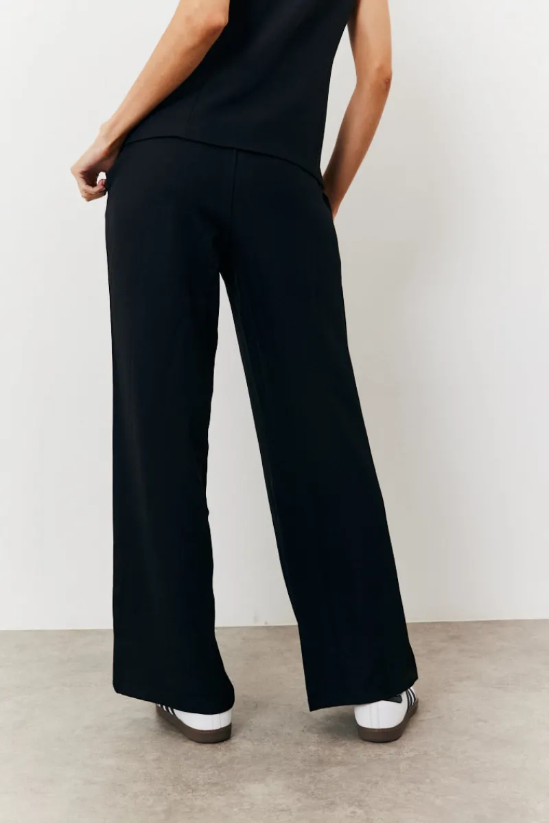 Elasticated Mid Rise Wide Leg Trouser|In The Style