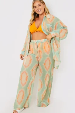 Elasticated Wide Leg Co-Ord Beach Trousers|In the Style Best