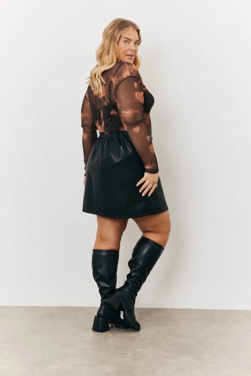Faux Leather Skirt|In the Style Discount