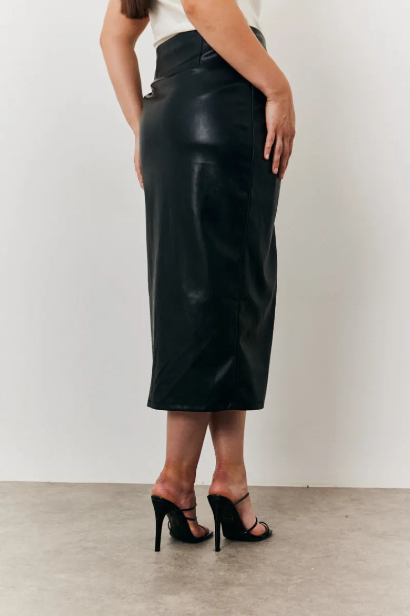 Faux Leather Wrap Skirt|In the Style Sale