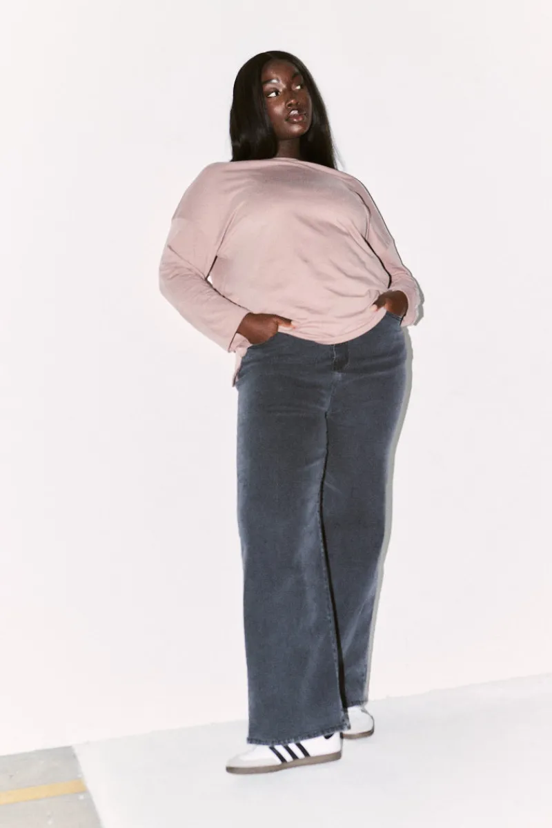 Embroidered Crew Neck Long Sleeve T-Shirt|Fits Hot