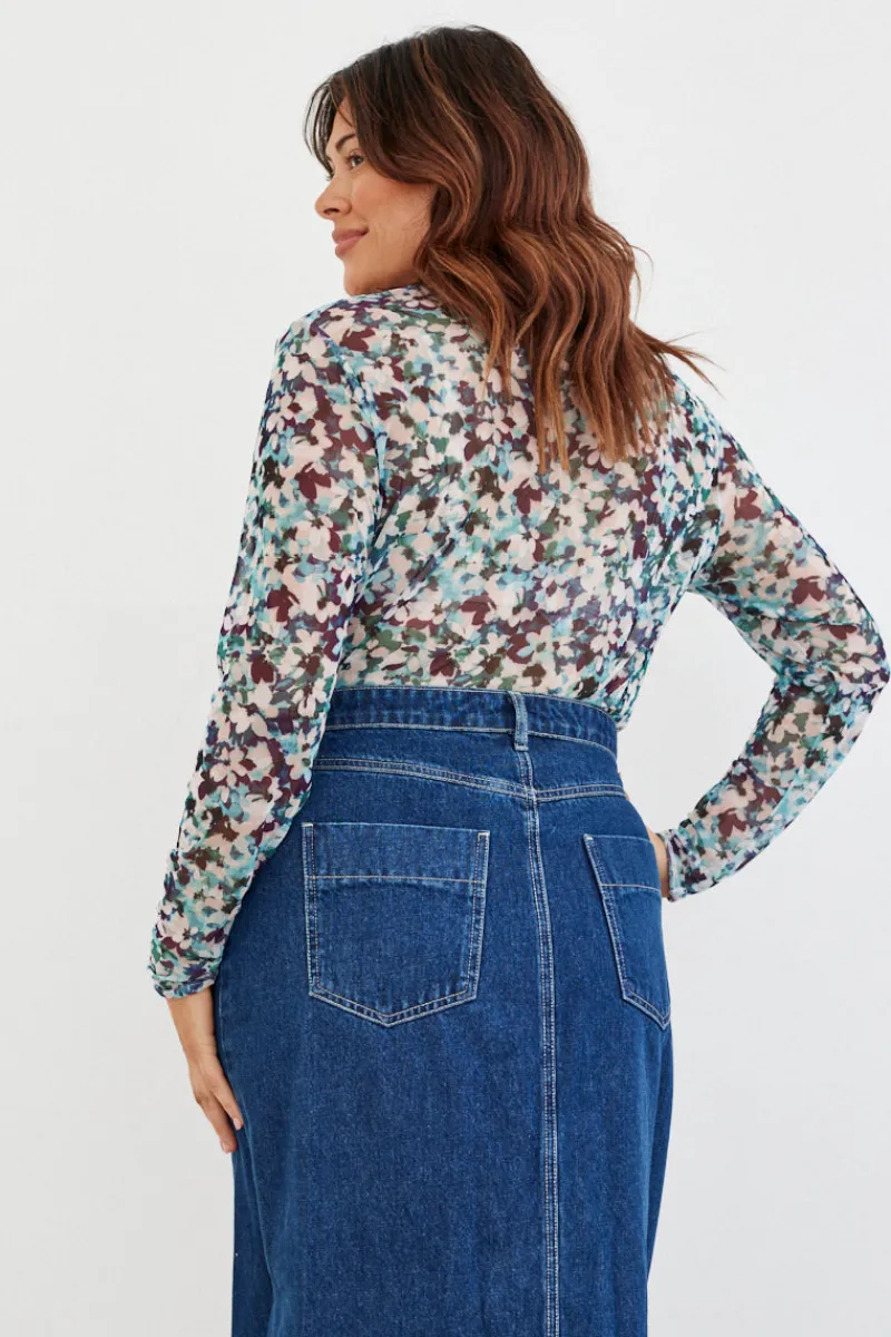 Floral Mesh T-Shirt|In The Style New