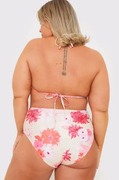 Floral Print Frill Triangle Bikini Top|In the Style Clearance