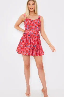 Floral Tiered Mini Dress|In the Style New