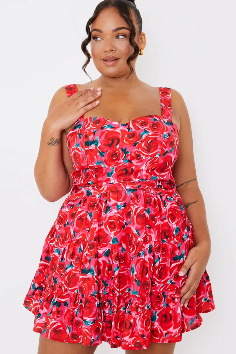 Floral Tiered Mini Dress|In the Style New