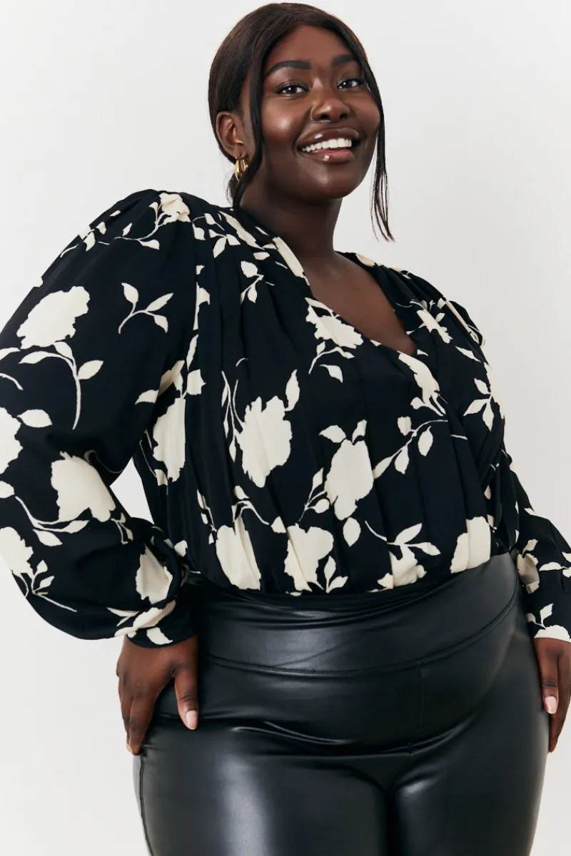 Floral Wrap Bodysuit|In The Style Outlet