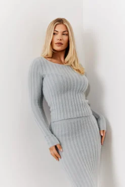 Fluffy Rib Co-Ord Knitted Jumper|In The Style Hot