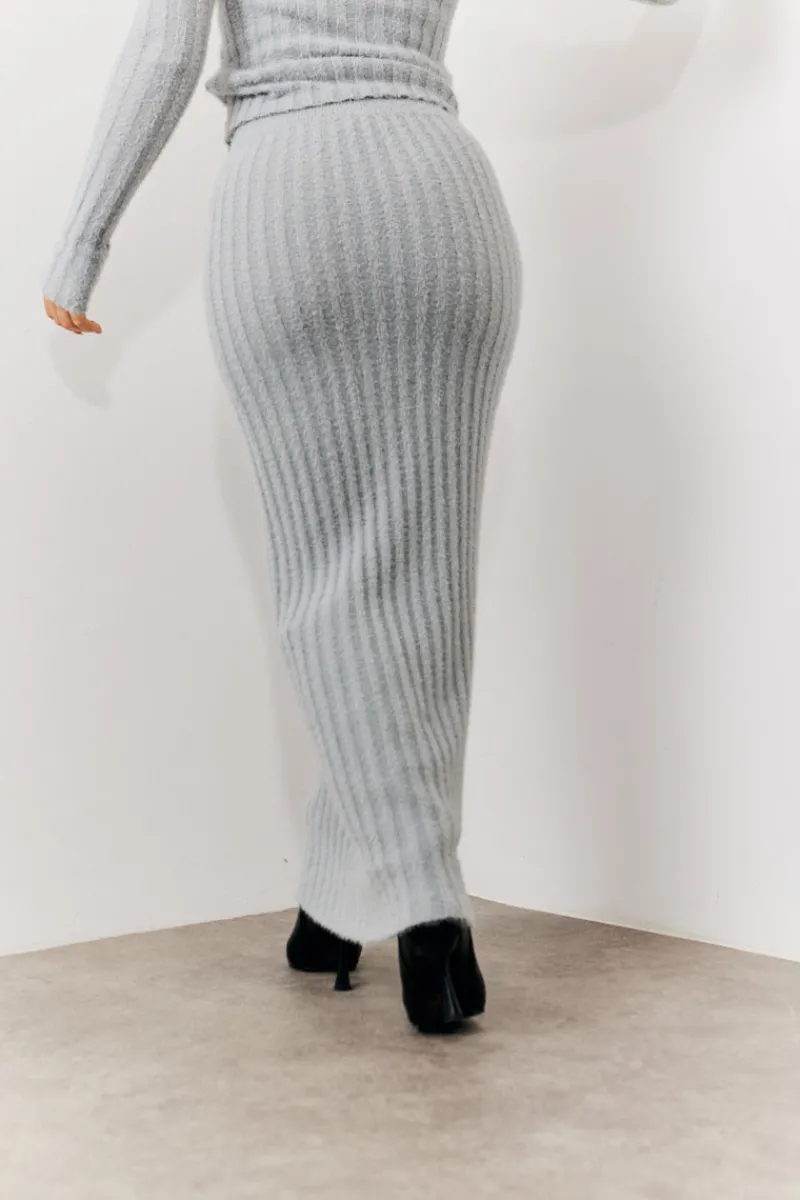 Fluffy Rib Co-Ord Midaxi Skirt|In The Style Sale
