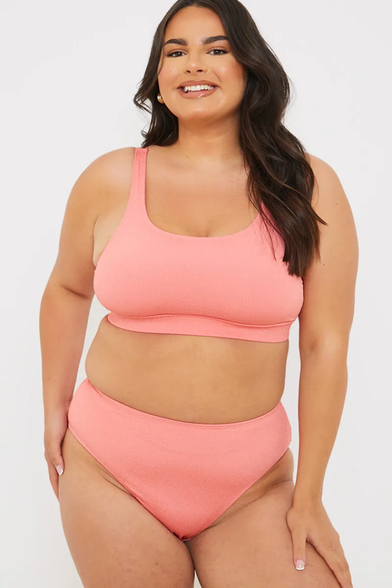 Fuller Support Crinkle Sqaure Neck Bikni Top|In the Style
