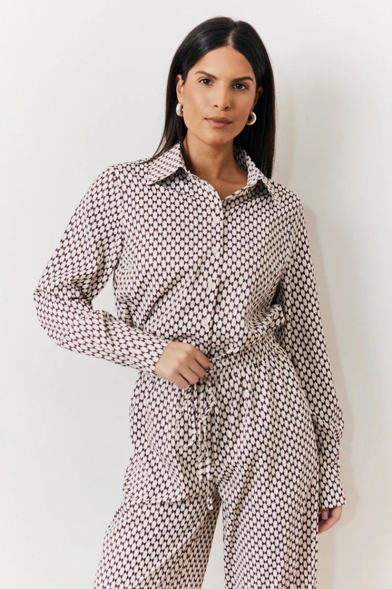Geo Printed Relaxed Shirt|In the Style Hot