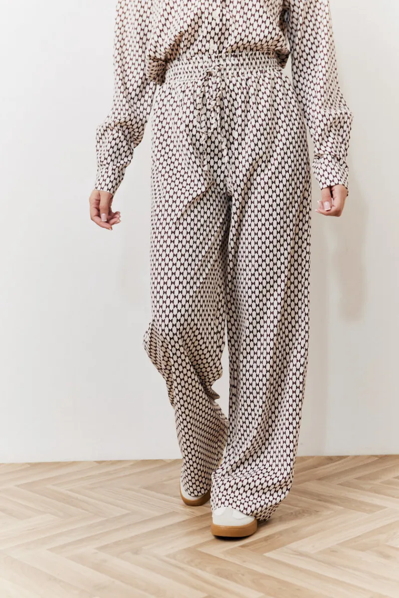 Geo Printed Wide Leg Trousers|In the Style New