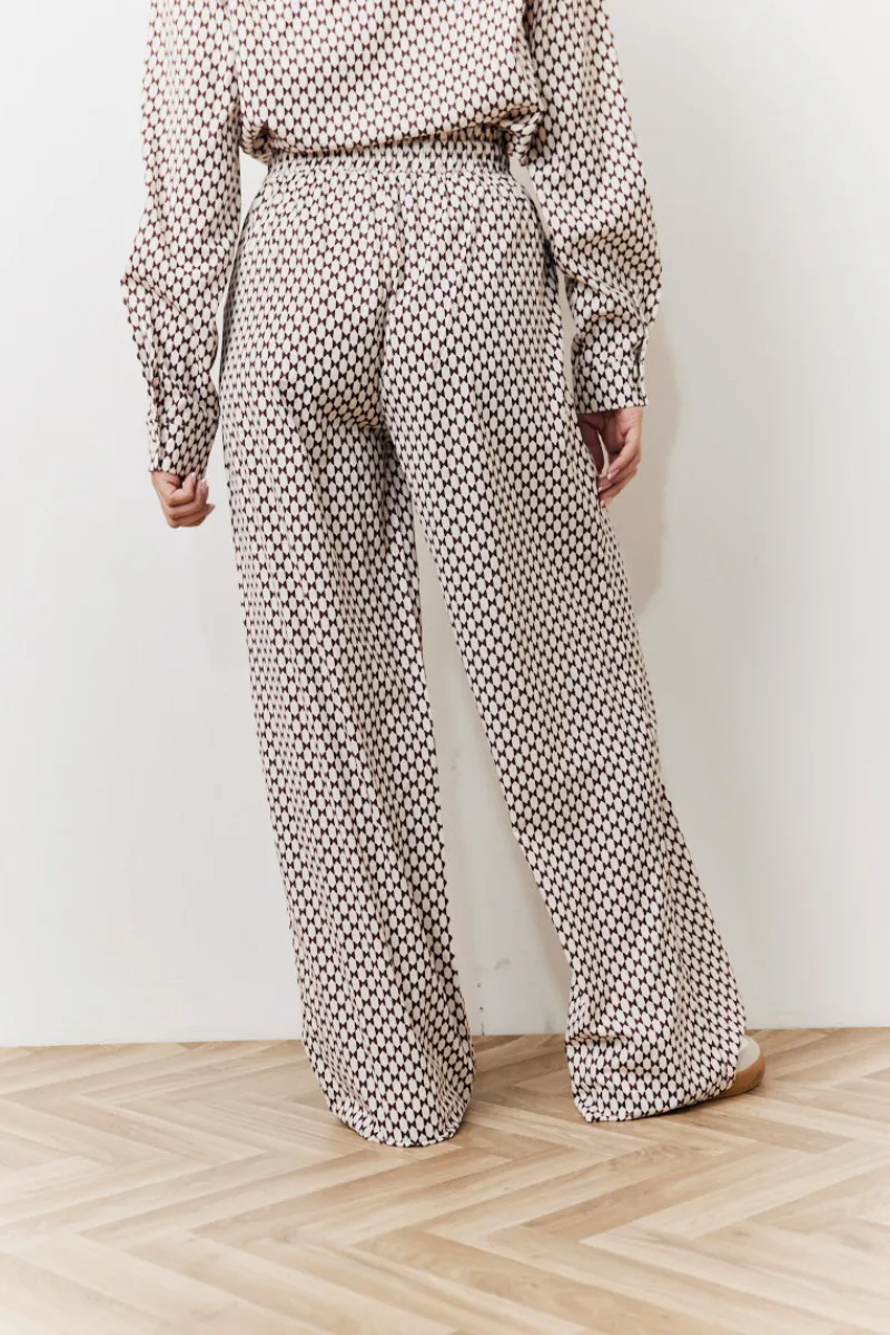 Geo Printed Wide Leg Trousers|In the Style New