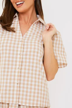 Gingham Short Sleeve Shirt|In the Style