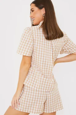 Gingham Short Sleeve Shirt|In the Style